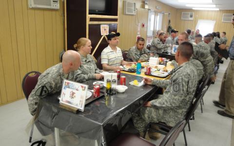 Lunch with soliders