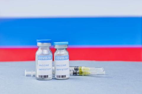 Stock photo of vials labeled as COVID  19 vaccine