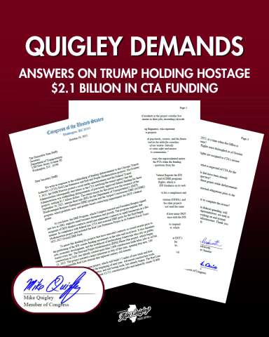 Quigley demands CTA funding