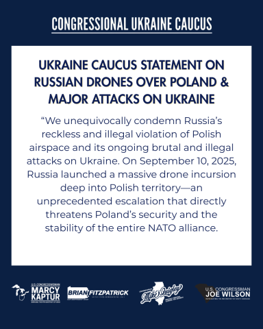 Ukraine Caucus on Russian Drone over Poland