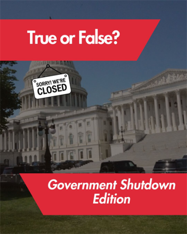 True or False on Government Shutdown