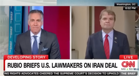 Mike Quigley being interviewed on CNN News Central on Trump's Iran Deal