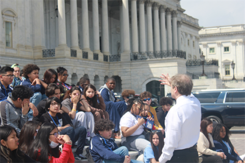 Quigley speaks to students visiting the Capitol.