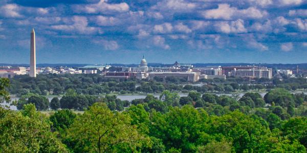 Washington DC skyline as seen from Arlington, Virginia