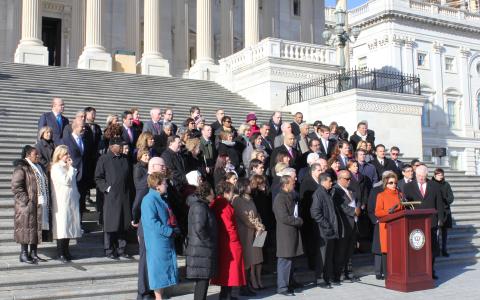 Rep. Quigley joins House Democrats on the steps of the Capitol to urge full funding of the president's immigration executive actions in the Department of Homeland Security funding bill.